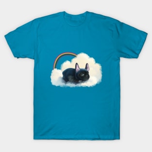 Raimbow and sweet french bulldog with clouds, Watercolor French bulldog lovers T-Shirt